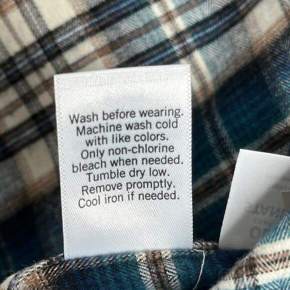 NWT Apt. 9 Blue Plaid Button Up Flannel Shirt Untucked Fit Mens Size Small S - Picture 11 of 12